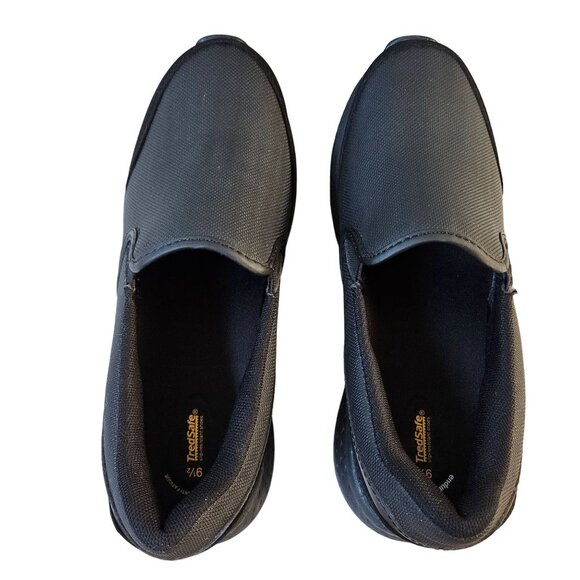 TredSafe Slip Resistant Shoes Mens 9.5 Work Loafers Slip On Black NEW - Picture 8 of 10